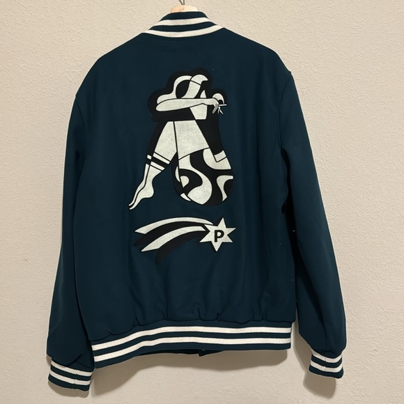 PARRA CLOUDY STAR VARSITY JACKET (PINE GREEN) XL - Picture 8 of 8